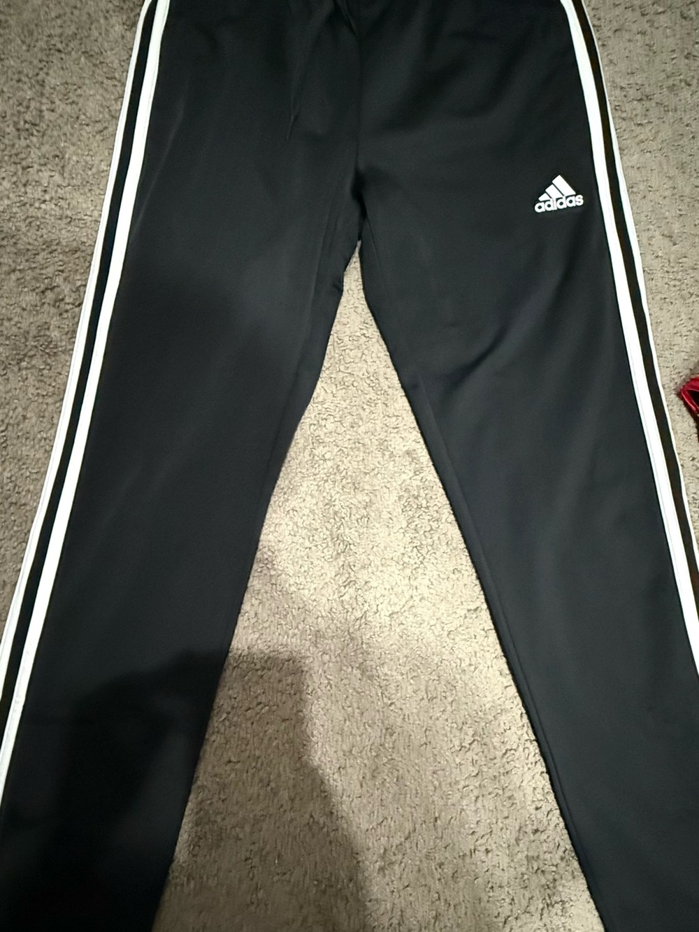 adidas Black Joggers with White Side Stripes
